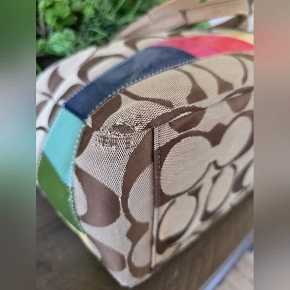 Coach Legacy Stripe Y2K Signature Tote Bag/Diaper/Laptop Bag/Crossbody Strap - Picture 12 of 16